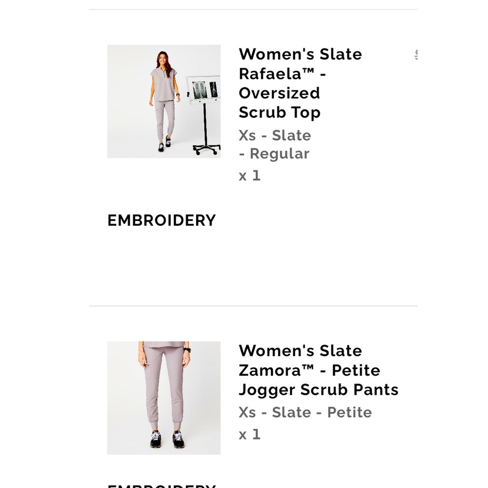 Figs slate scrub set